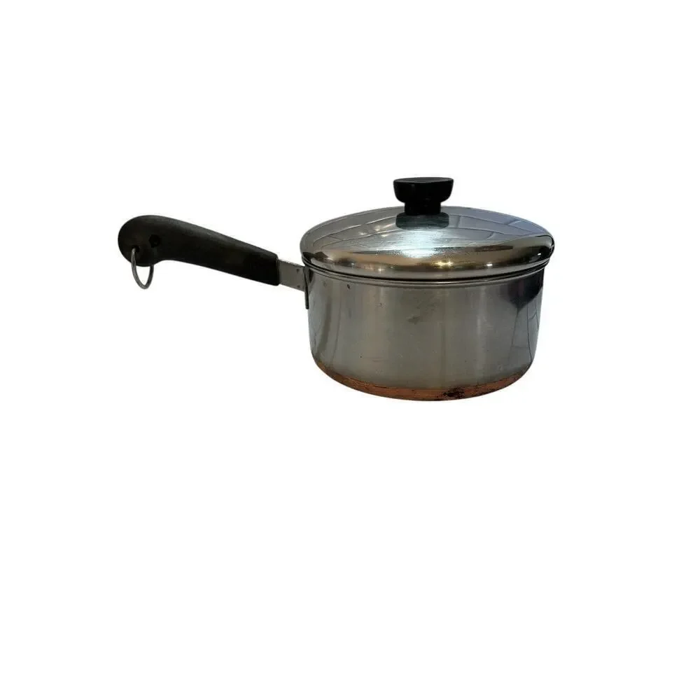 Vintage 1801 Revere Ware Copper Bottom 2 Quart Saucepan with Lid